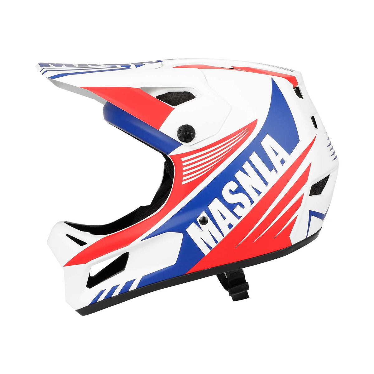 Casque Cross Tout-Terrain Blanc et Rouge et Bleu / XXL