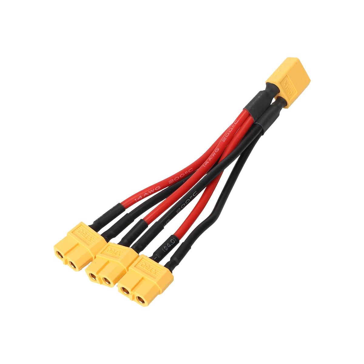 Câble adaptateur parallèle XT60 1 mâle vers 3 femelles 14 AWG de 10 cm