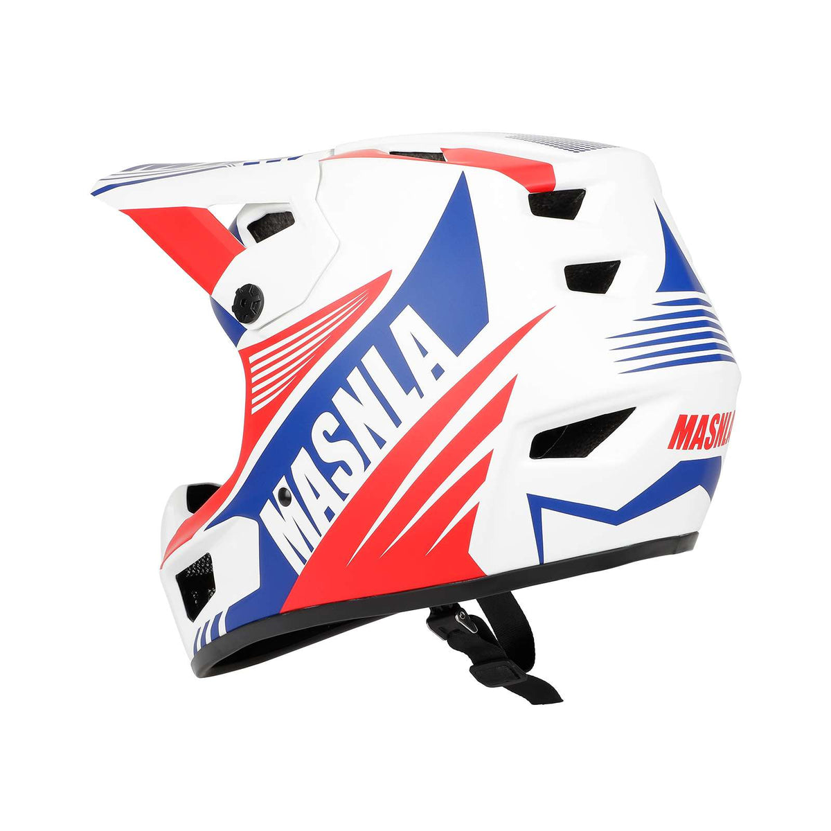 Casque Cross Off-Road Blanc, Rouge et Bleu (Taille M), vue 3