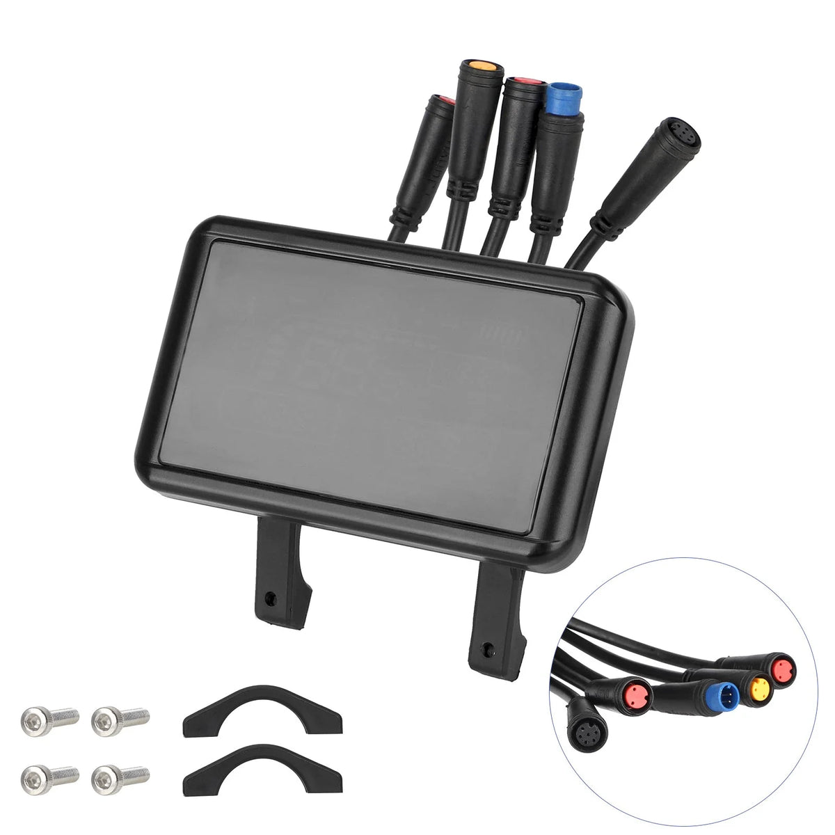 Afficheur LCD 48V noir avec câbles de connexion et vis de fixation