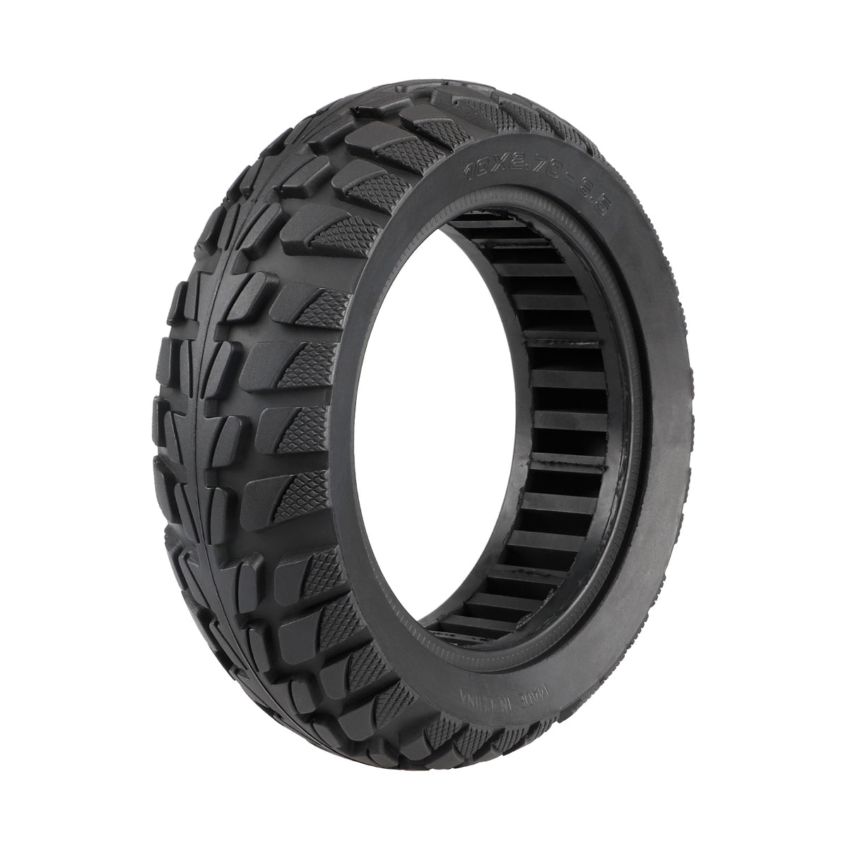 Pneu plein tout-terrain 10 pouces alvéolé noir pour trottinette électrique