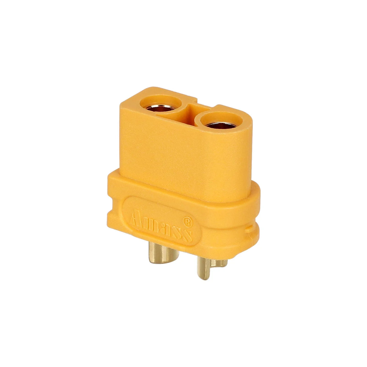 Connecteur de batterie Amass XT60U-F femelle jaune en plastique et métal
