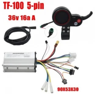 Kit avec contrôleur 36V 16A, afficheur écran TF-100 5 broches et câble de connexion
