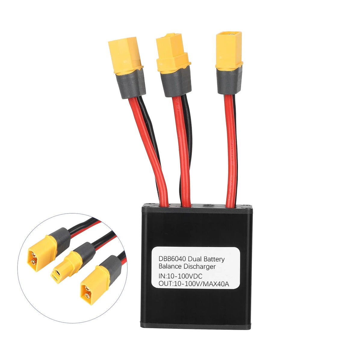 Convertisseur double batterie 10V-100V 40A avec connecteurs XT60