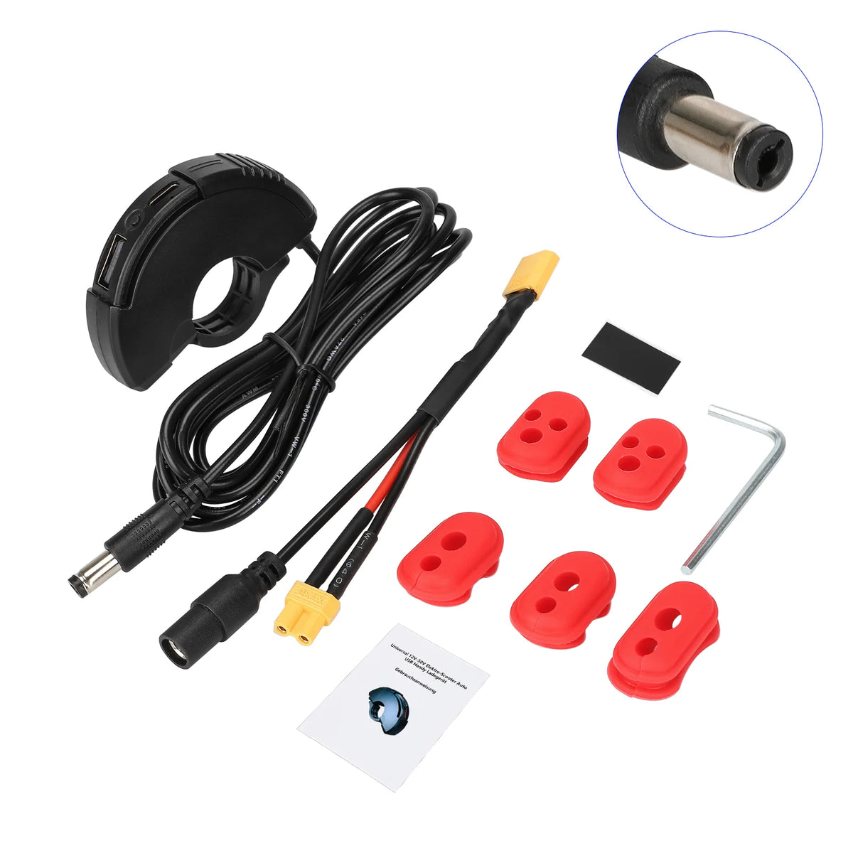 Kit de chargeur USB pour guidon avec câble adaptateur XT30 et accessoires de montage