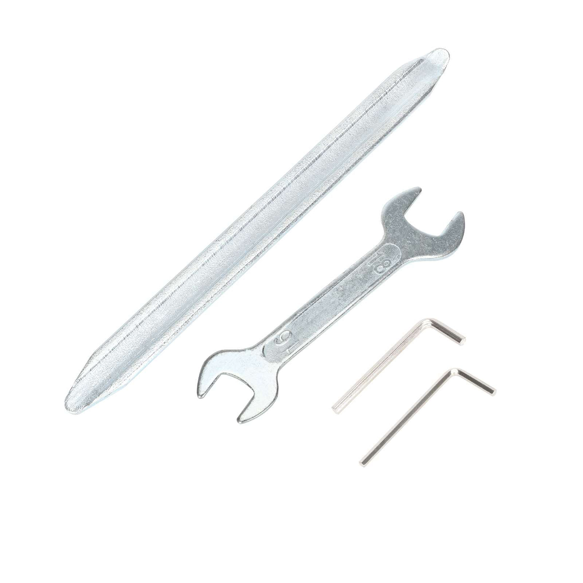 Kit d'outils pour pneu comprenant un démonte-pneu, une clé plate et deux clés Allen