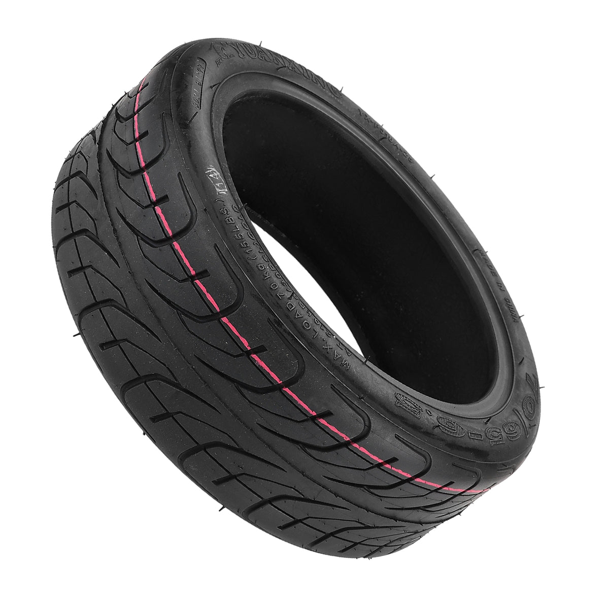 Pneu tubeless Yuanxing 10 pouces 70/65-6,5 noir vu de trois-quarts