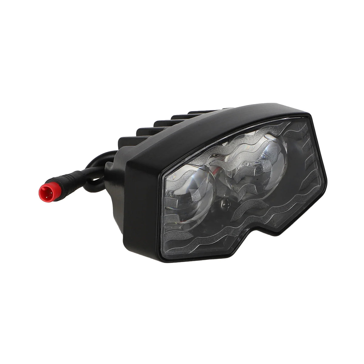 Phare LED avant noir pour trottinette électrique avec connecteur rouge 2 broches