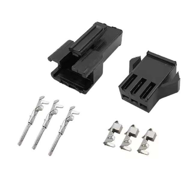 Connecteur JST SM 3 broches noir mâle et femelle avec cosses à sertir