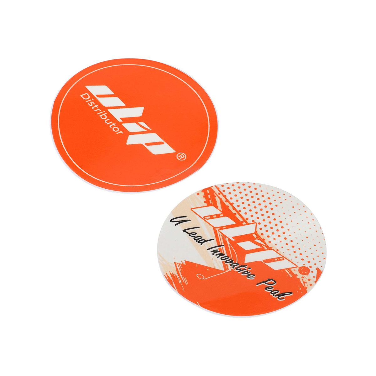 Lot de 2 Autocollants Ronds Orange (5 cm), vue 2