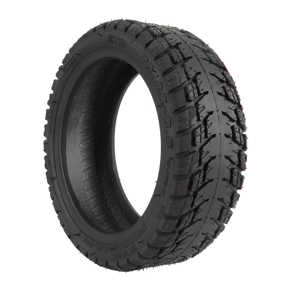 Pneu tubeless tout-terrain 10 pouces noir vu de trois quarts