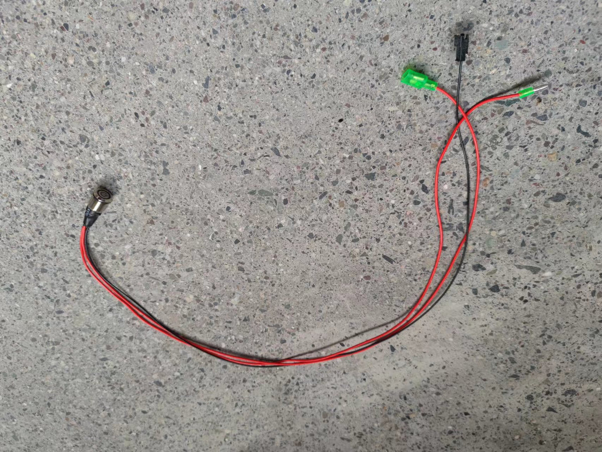 Interrupteur LED métallique avec son câblage et connecteurs pour trottinette Dualtron Spider