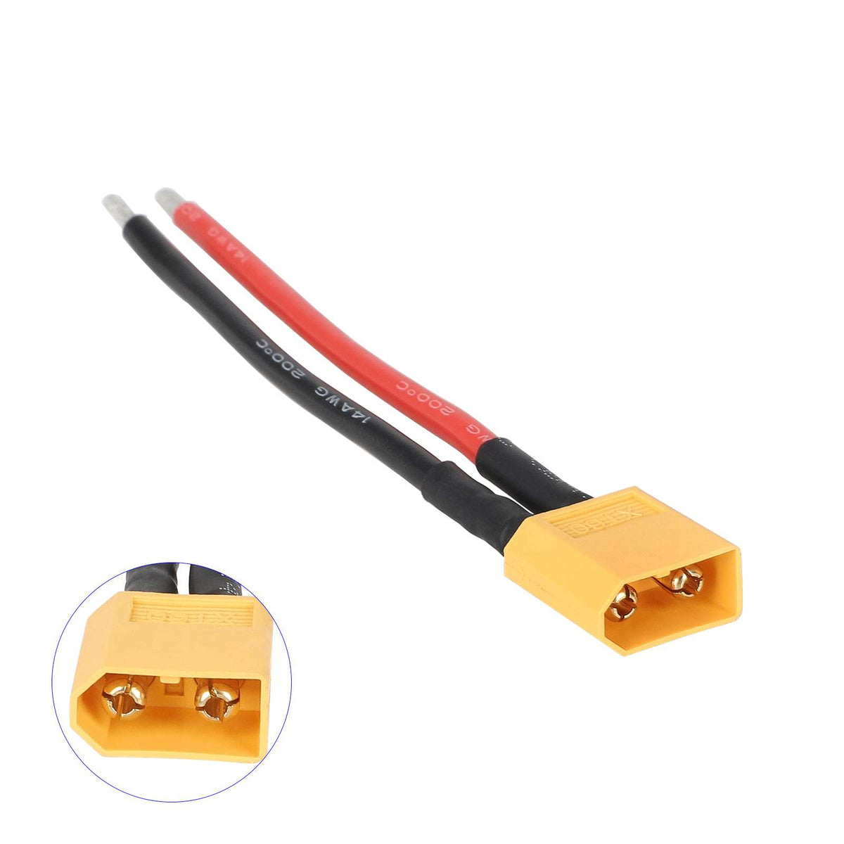Câble de Batterie Connecteur XT60 Mâle 14AWG 10cm, vue 3