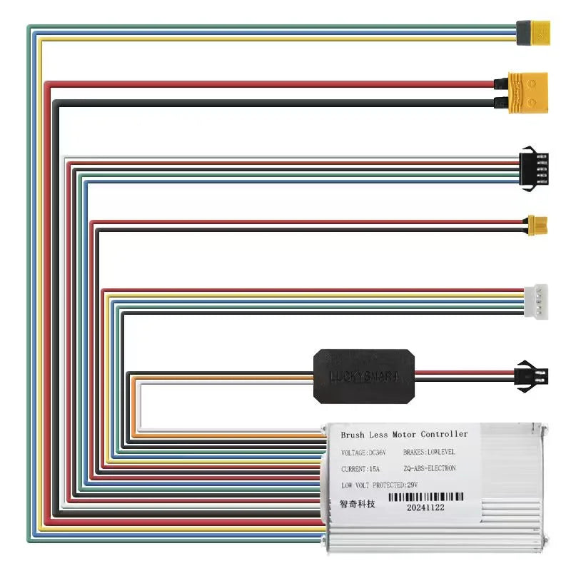 Contrôleur 36V 15A pour trottinette électrique avec ses câbles de connexion