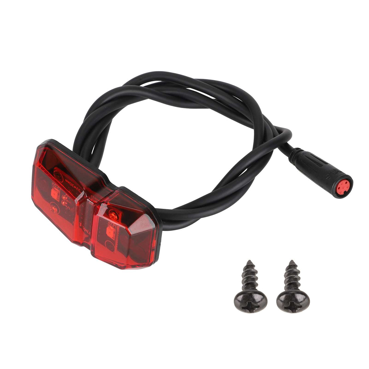 Feu arrière LED rouge pour trottinette électrique avec câble de connexion et deux vis de fixation