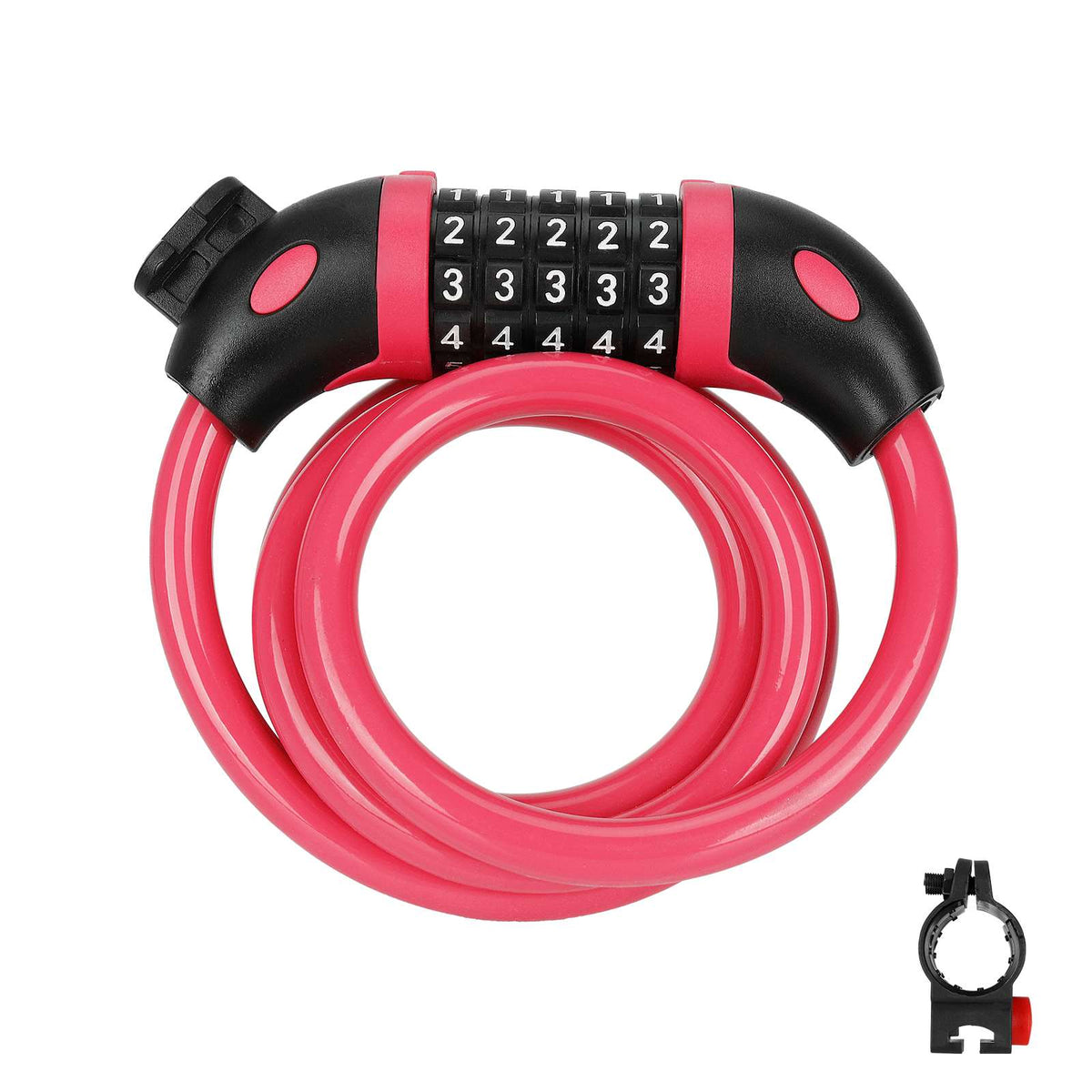Antivol Câble à Code 5 Chiffres Rouge