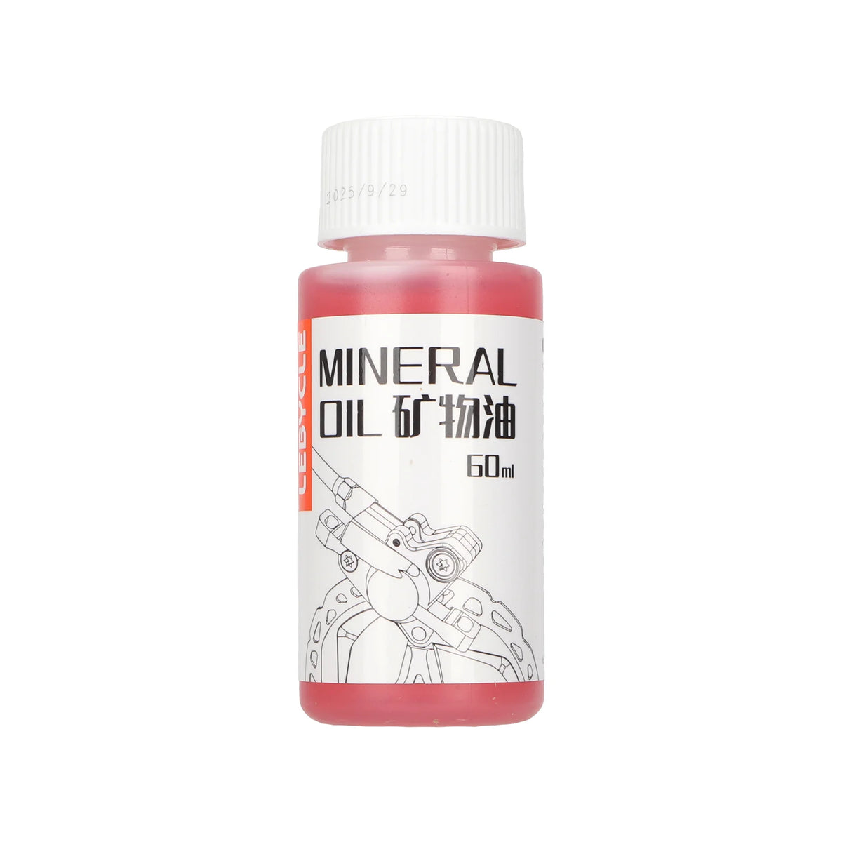 Flacon de 60 ml d'huile minérale rose pour frein hydraulique de trottinette et vélo