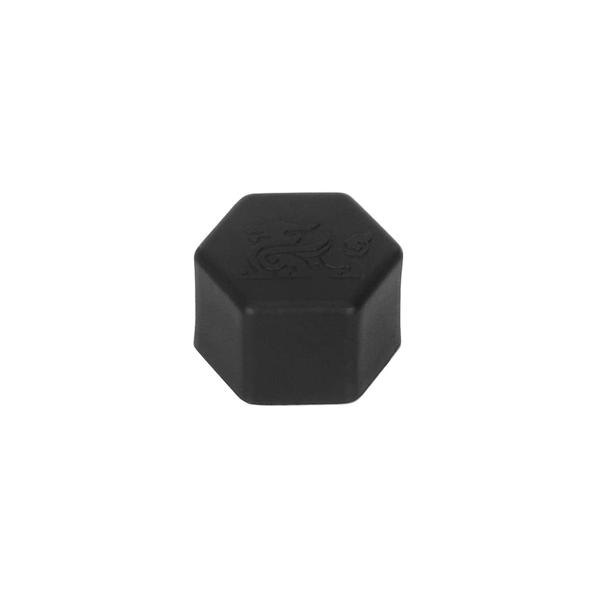 Cache écrou hexagonal en plastique noir avec motif gravé