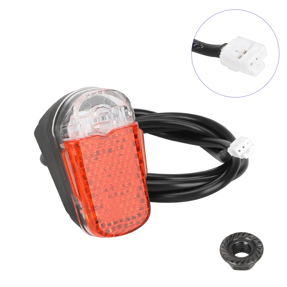 Feu arrière rouge d'origine pour trottinette électrique avec son câble de connexion