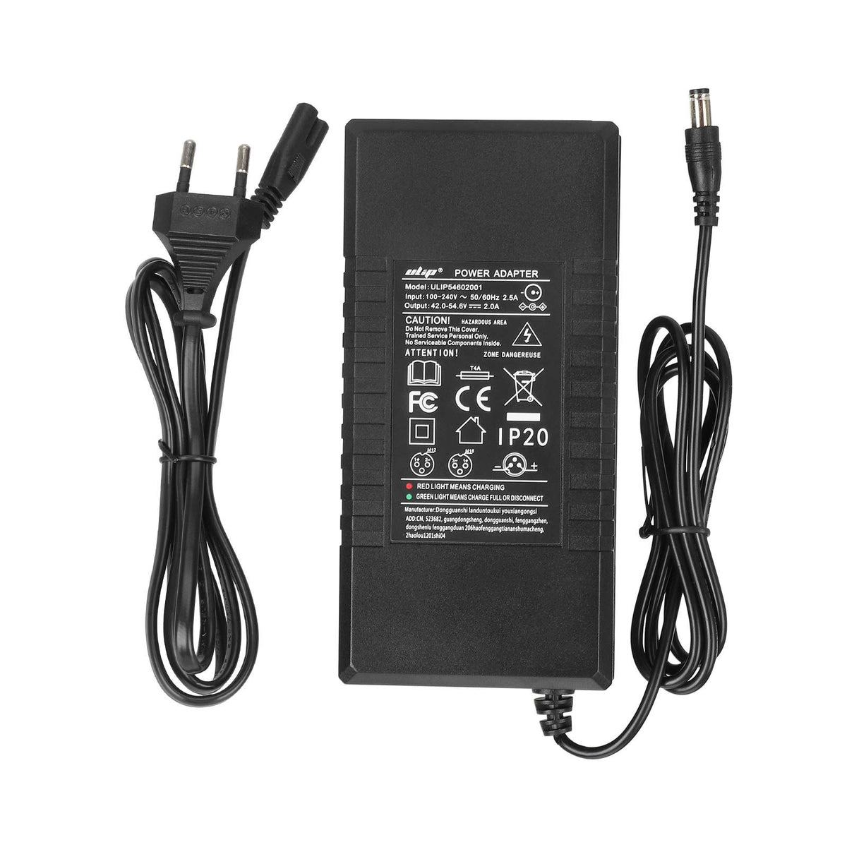 Chargeur 54,6V 2A Prise DC 2,1 mm, vue 3
