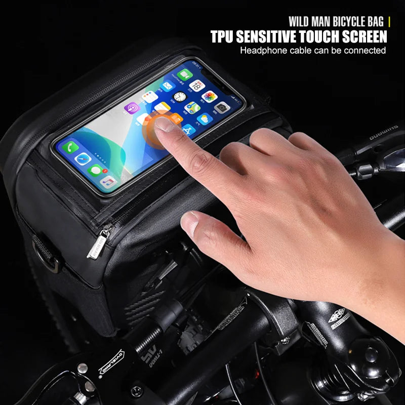 Sacoche Guidon Rigide 3L Support Téléphone Tactile, vue 3