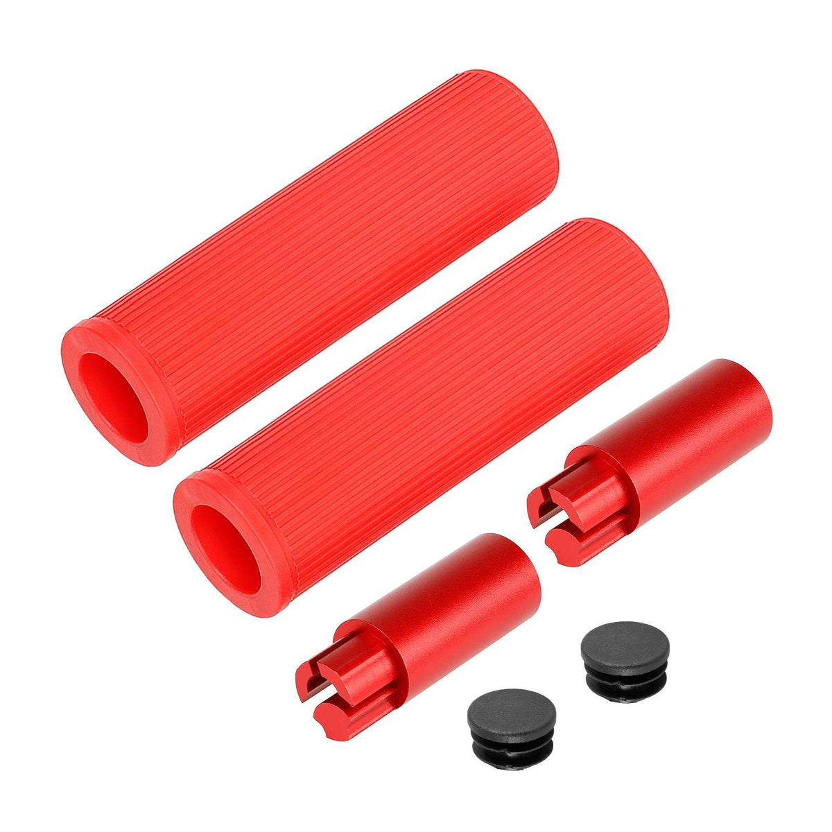 Kit d'extension de guidon rouge en silicone et aluminium avec embouts de guidon