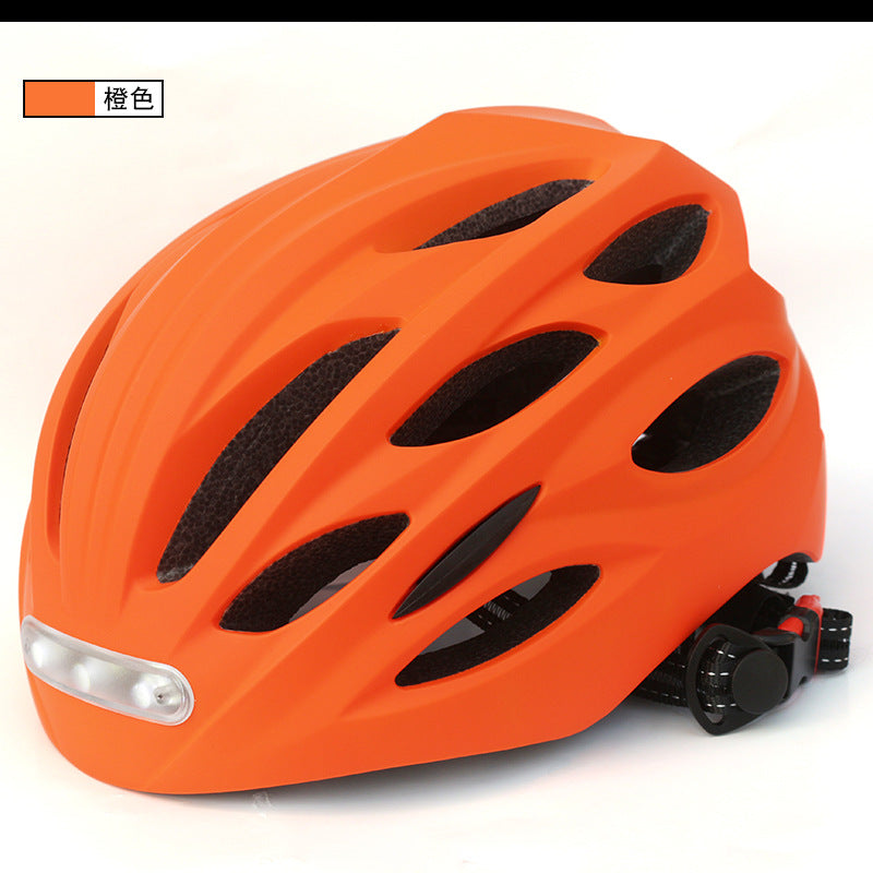 Casque Respirant avec Éclairage LED avant et arrière Orange / M