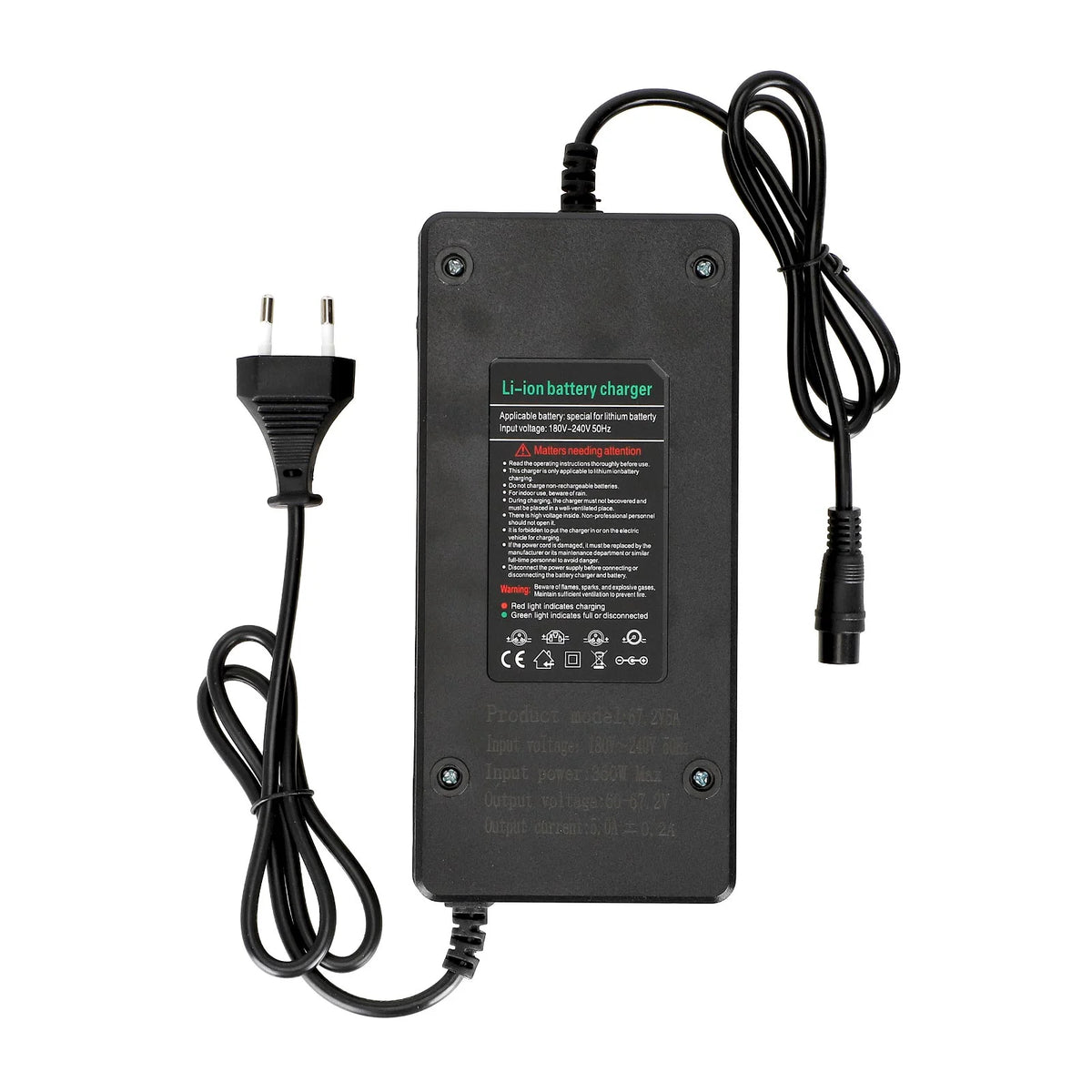 Chargeur Rapide 67,2V 5A Connecteur GX16 Prise EU, vue 5