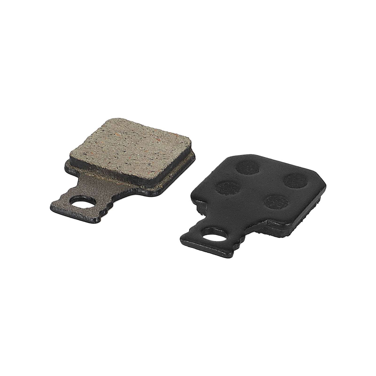 Paire de plaquettes de frein noires pour trottinette électrique vues de face et de dos