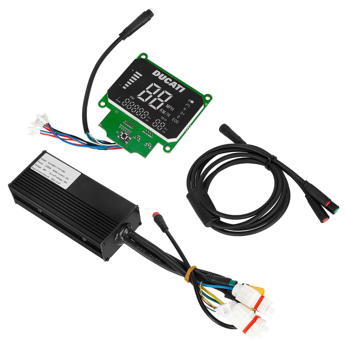 Kit Afficheur LCD et Contrôleur 48V 1200W avec Câble pour Double Frein, vue 5
