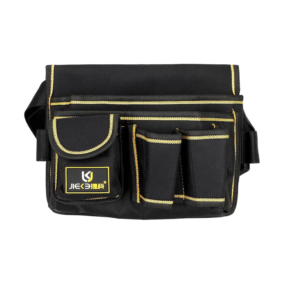 Sacoche ceinture porte-outils multifonction en tissu Oxford noir et jaune