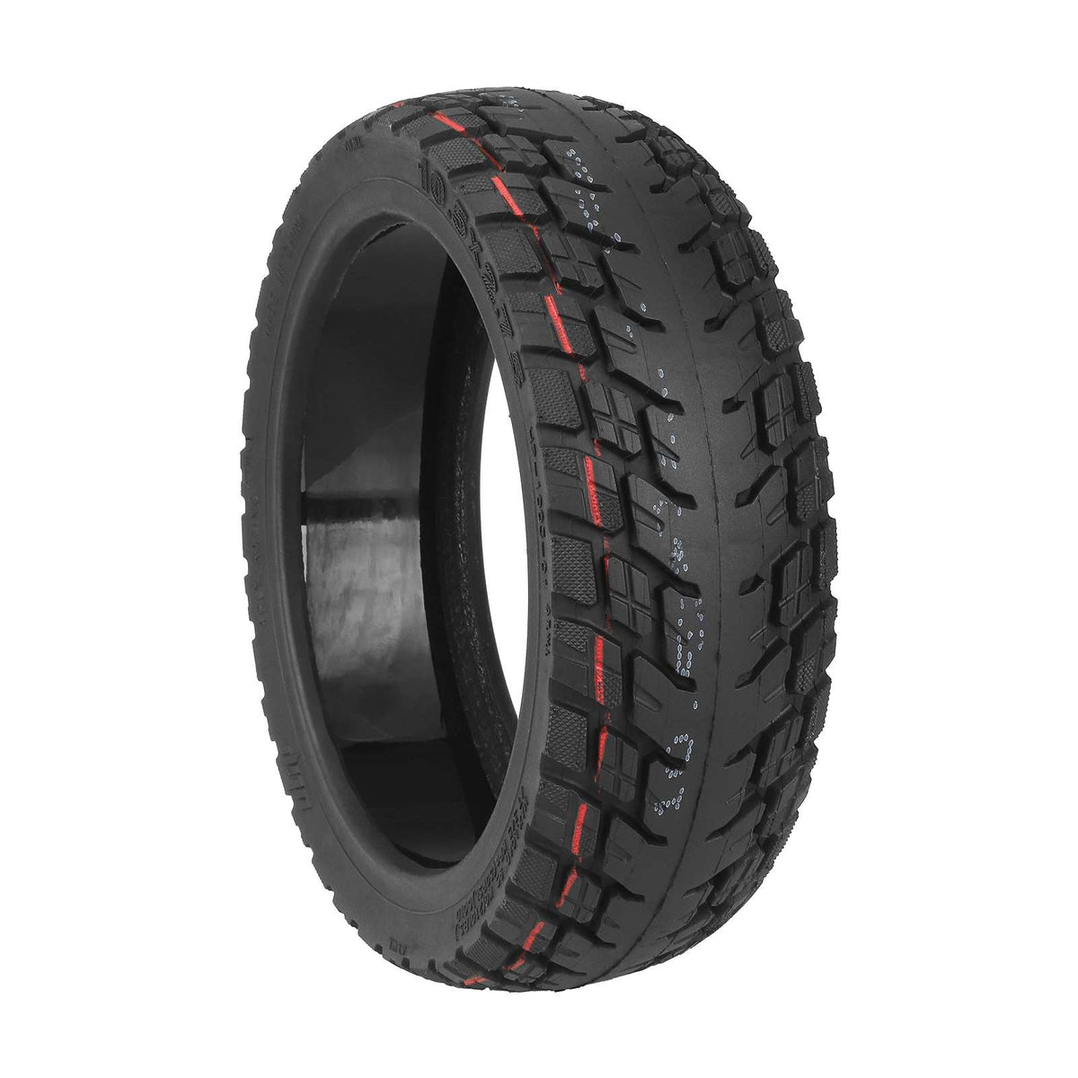 Pneu tubeless tout-terrain auto-réparant 10,5 pouces noir vu de trois-quarts
