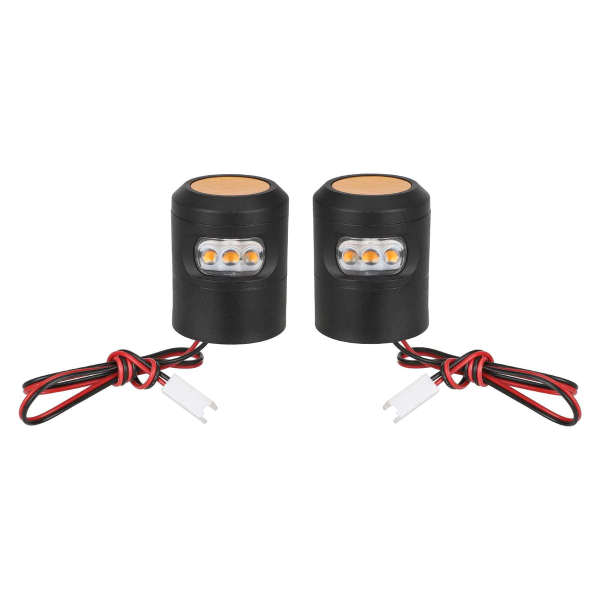 Paire de clignotants LED 12V noirs pour embout de guidon avec câbles de connexion