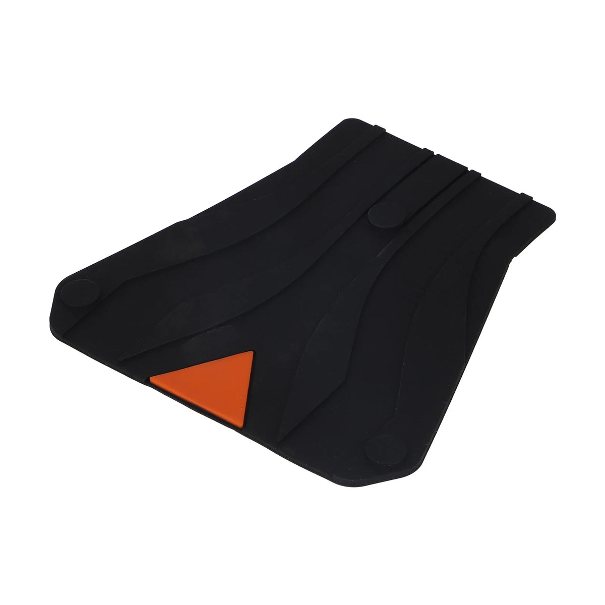 Enjoliveur arrière de deck en silicone noir avec triangle orange vu du dessus