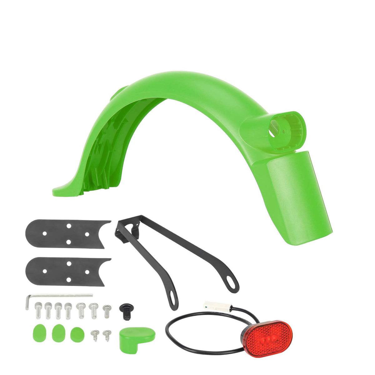 Kit Garde-Boue Arrière avec Feu et Renfort Métallique Vert