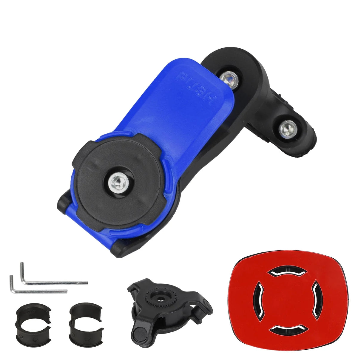 Support Téléphone Orientable 360° avec Anti-Vibration Noir et Bleu