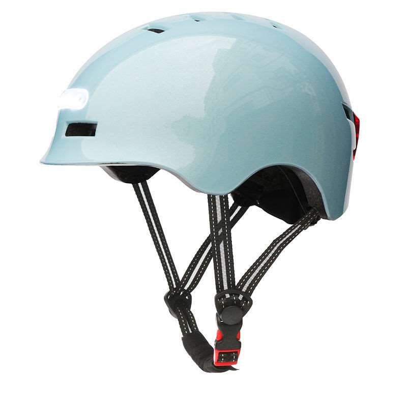Casque Lumineux LED avec Éclairage Avant et Arrière Bleu / M