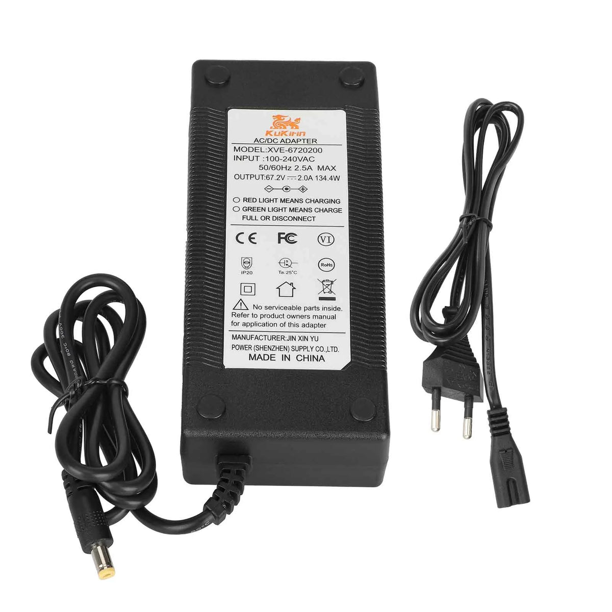 Chargeur 67,2V 2A Prise DC 2,1 mm, vue 5