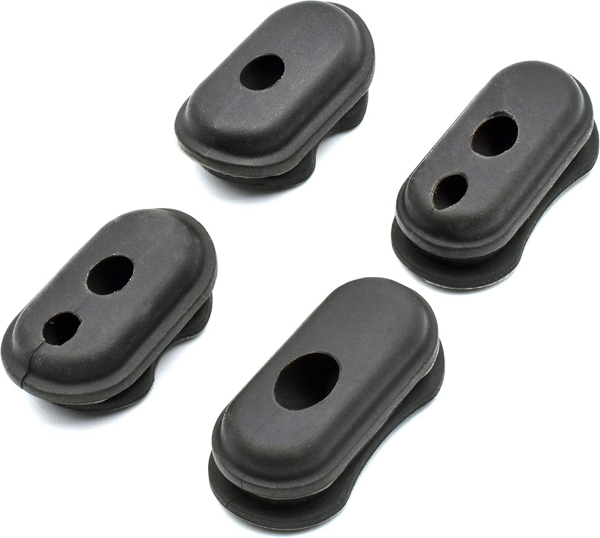 Kit de 4 bouchons de câble en silicone gris foncé