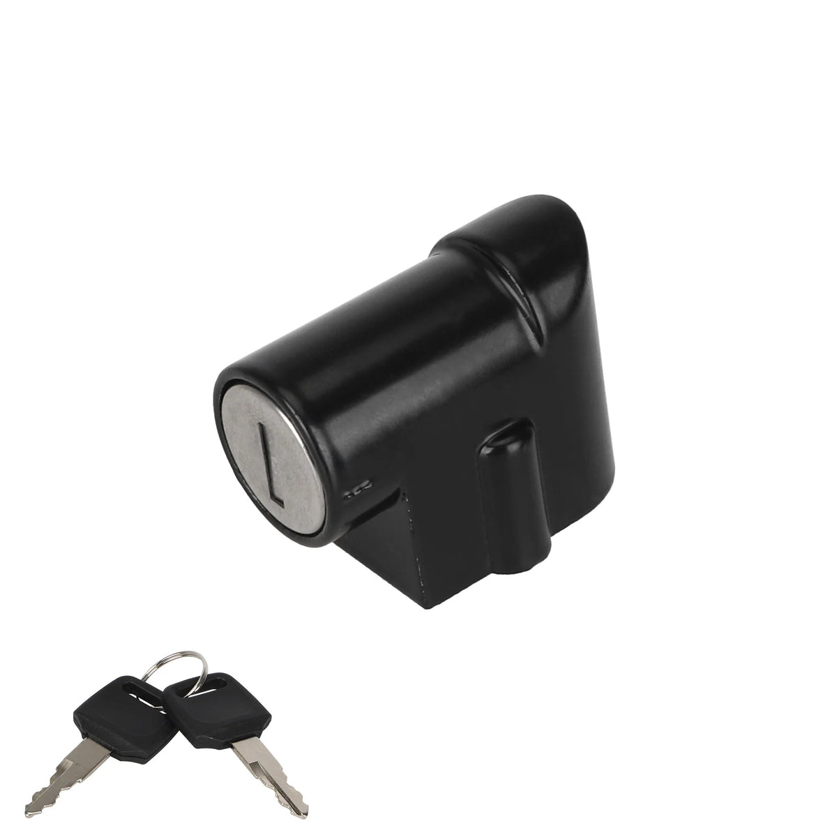 Serrure de batterie noire avec ses deux clés