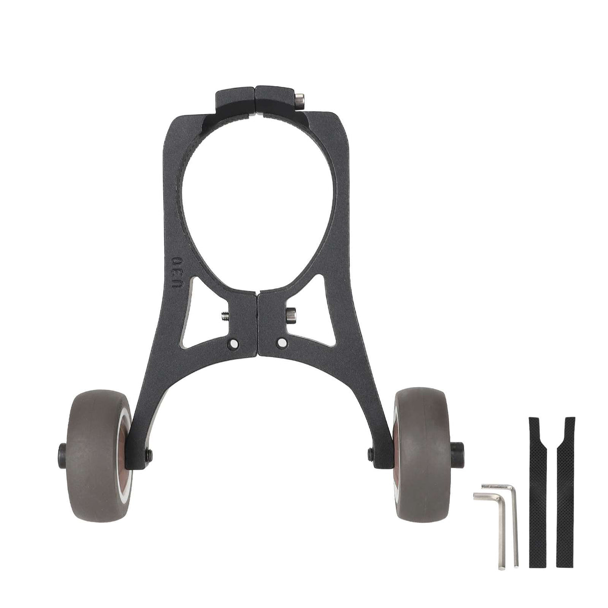 Support pliable à roulettes auxiliaires de transport noir pour trottinette électrique