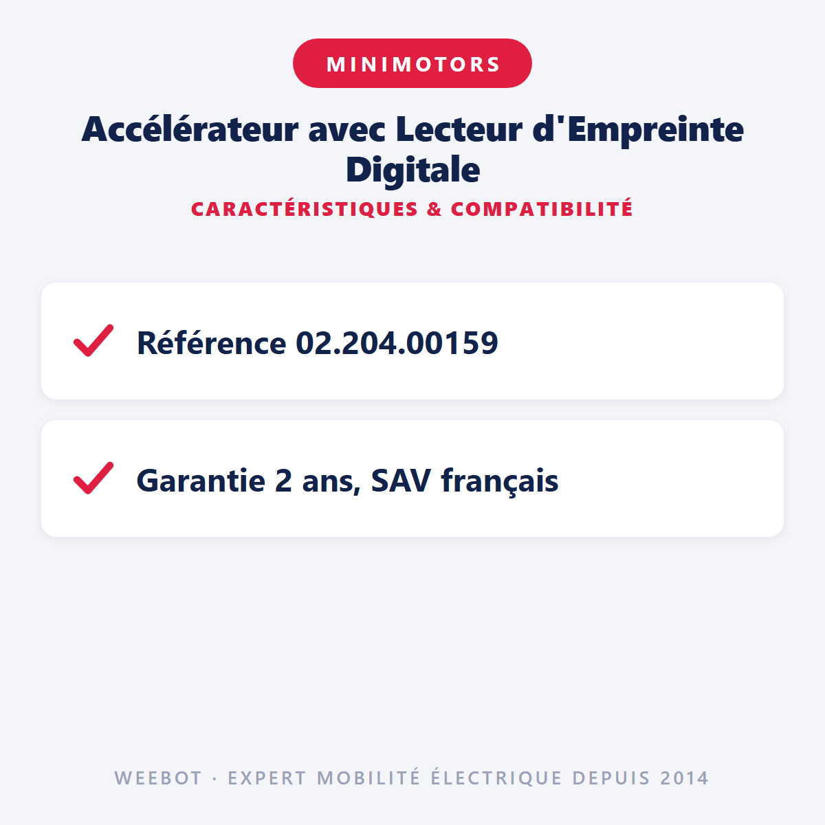 Accélérateur avec Lecteur d'Empreinte Digitale : caractéristiques et compatibilité