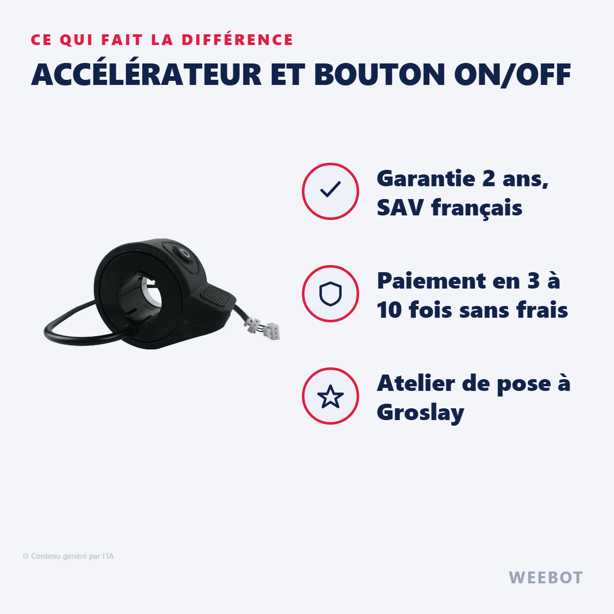 Accélérateur Et Bouton On/Off Pour Trottinette Électrique - Weebot