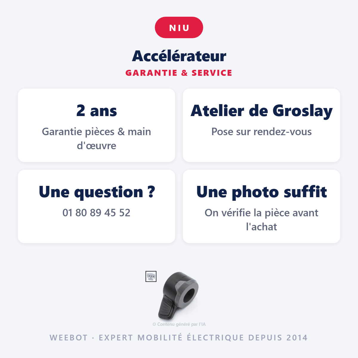 Accélérateur Pour Trottinette Électrique Niu Kqi - Weebot