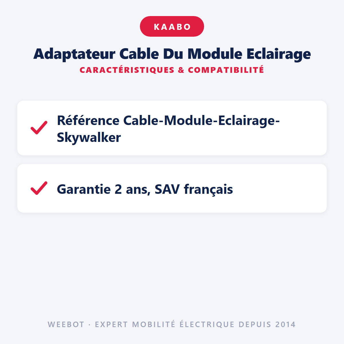 Adaptateur Cable Du Module Eclairage : caractéristiques et compatibilité