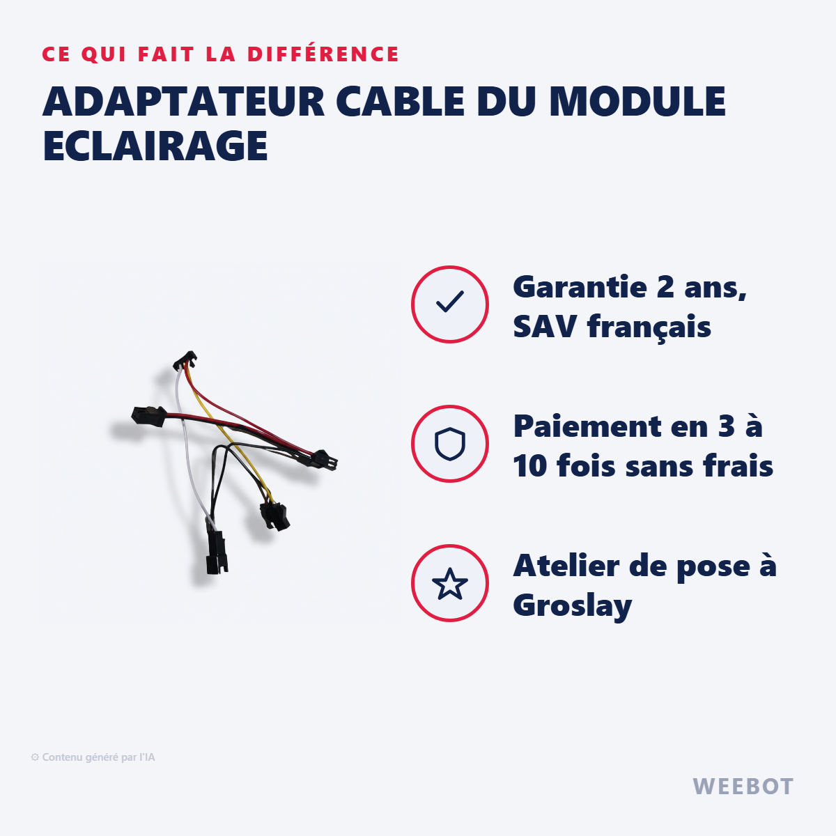 Adaptateur Cable Du Module Eclairage : les points forts