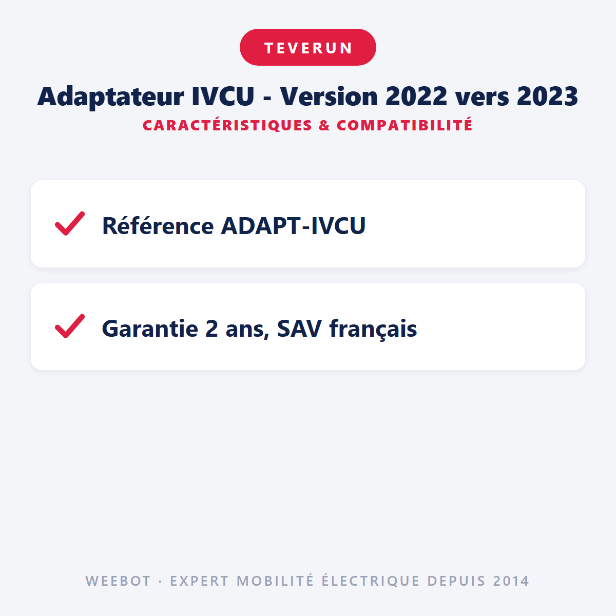 Adaptateur IVCU - Version 2022 vers 2023 - Weebot