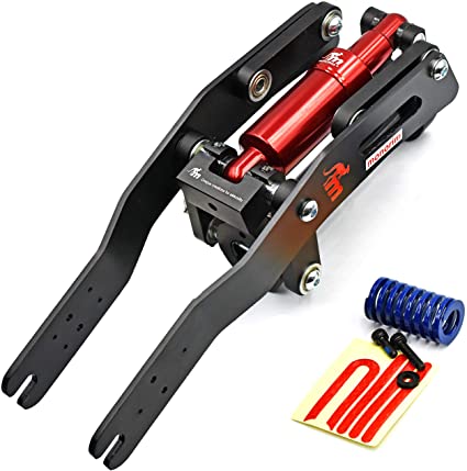 Kit de suspension avant Monorim V4 noir et rouge avec ressort bleu et accessoires