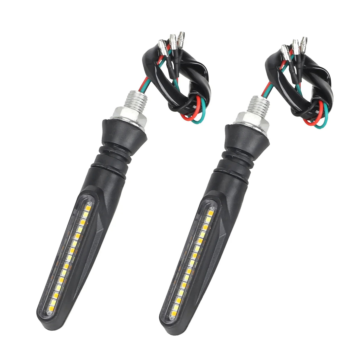Paire de clignotants LED séquentiels noirs avec feux de jour diurnes pour trottinette électrique