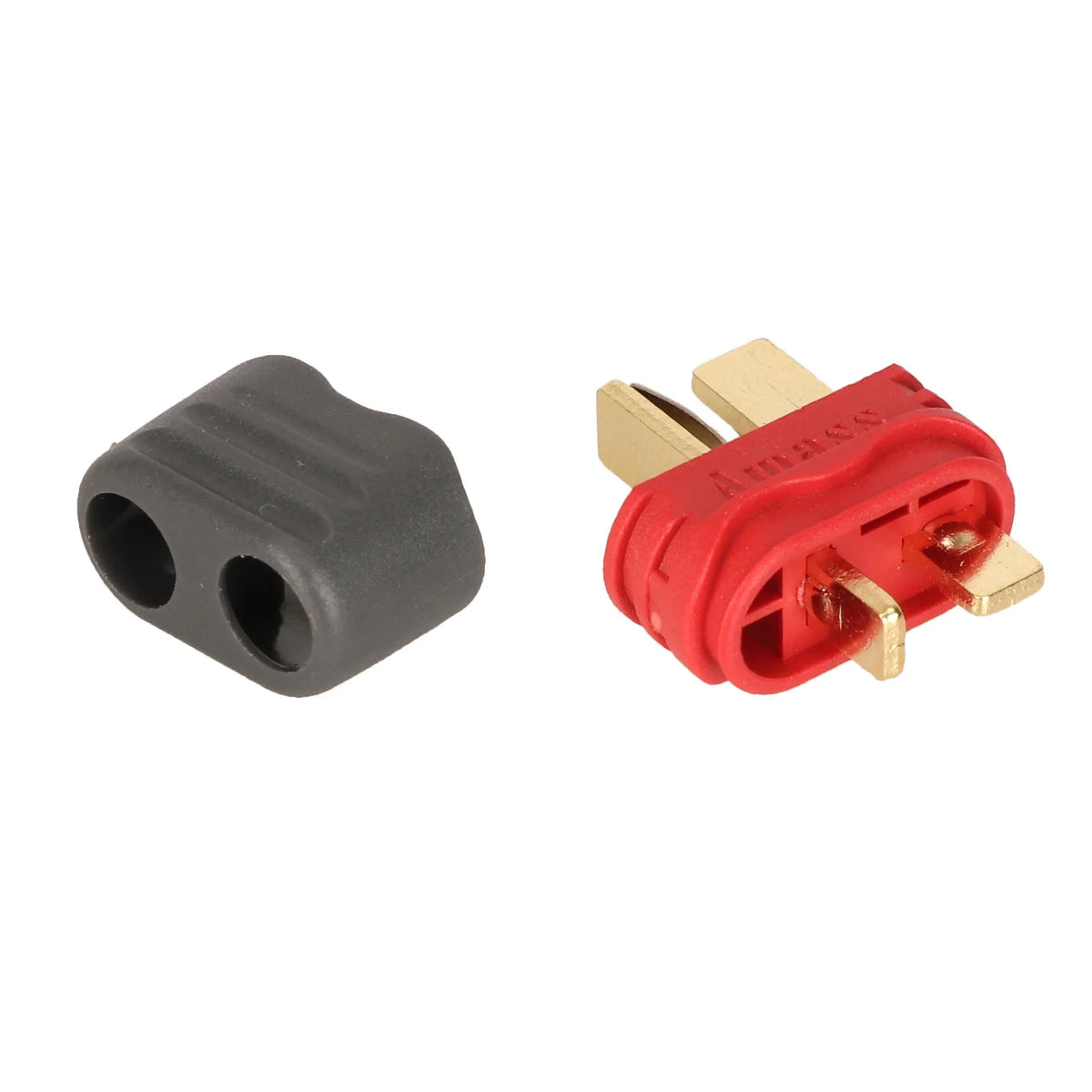 Connecteur mâle T-Plug rouge Amass avec son capuchon de protection gris